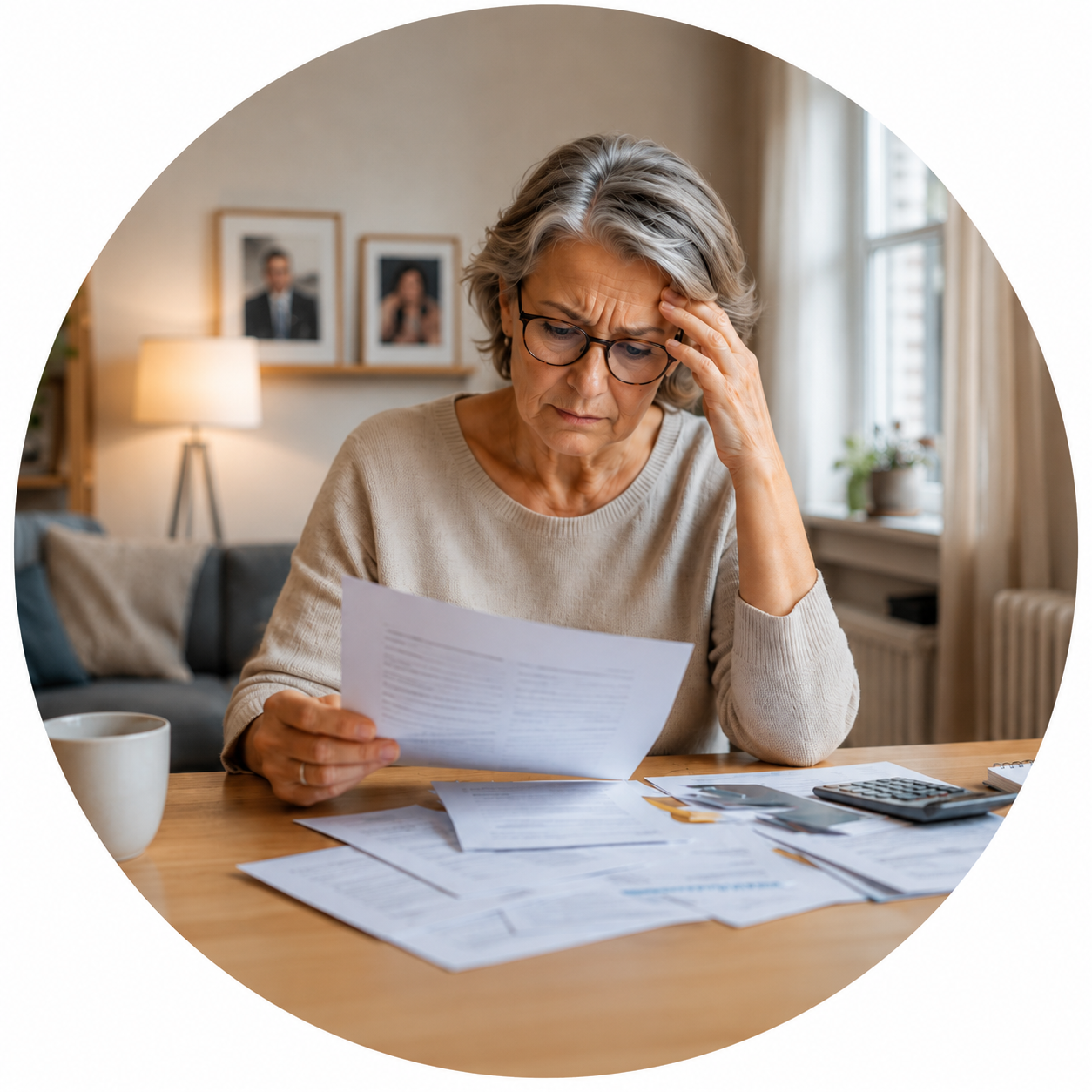 Femme senior regardant des documents